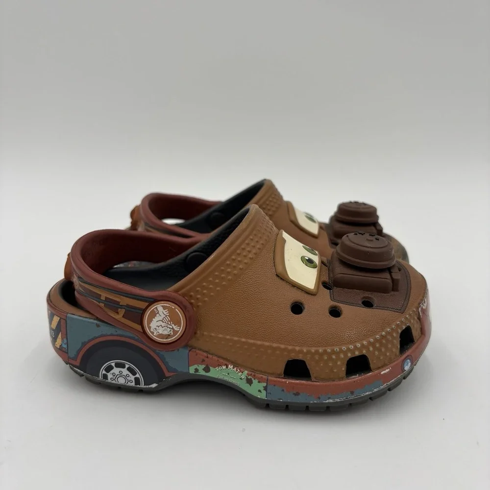 Crocs Cars Mater Classic Clog Boys Size 7 C7 2-5 Years Brown Rare